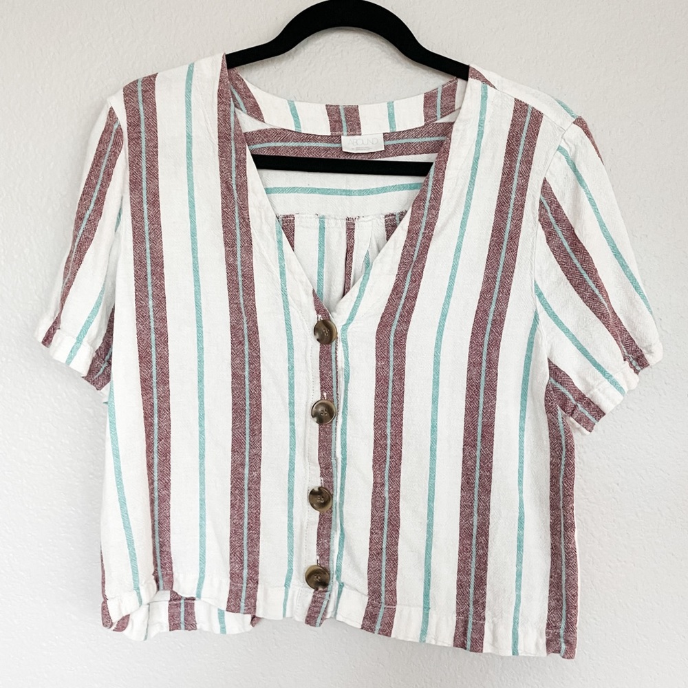 Cropped Casual Top, Striped
